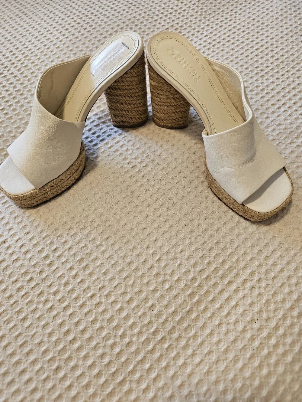 ✨ Mercedes Castillo Rocio Ivory Leather Platform Mule Sandals NWT Size 7.5✨